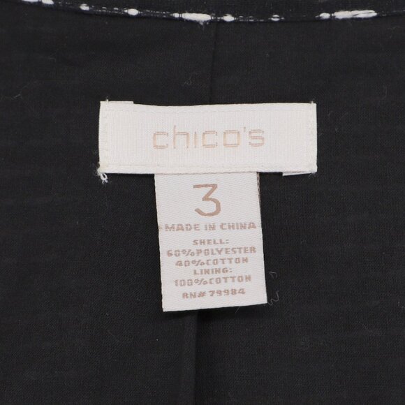 CHICO'S Woven Pattern Textured Open Front Topper Jacket Size 3 (XL/16) - Picture 5 of 5